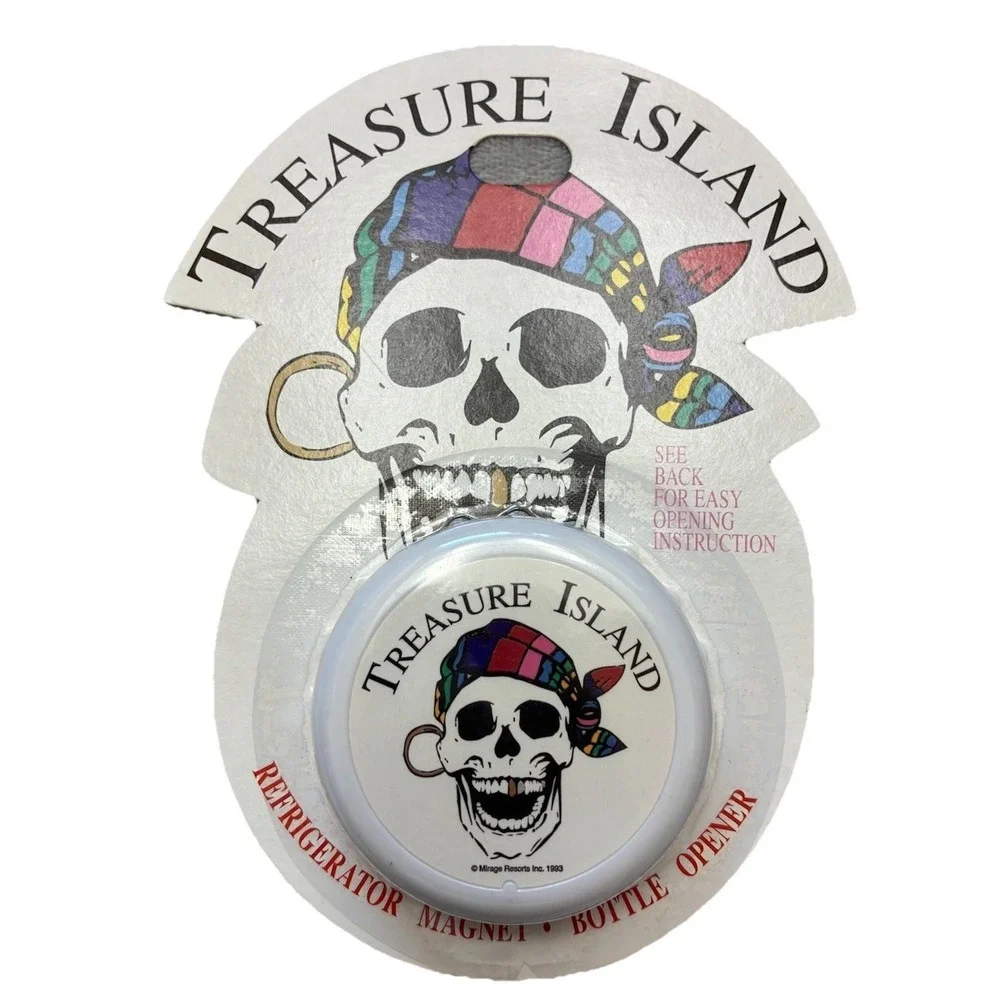 Vtg‎ Treasure Island Las Vegas Refrigerator Magnet/Bottle Opener Casino 1997 NEW